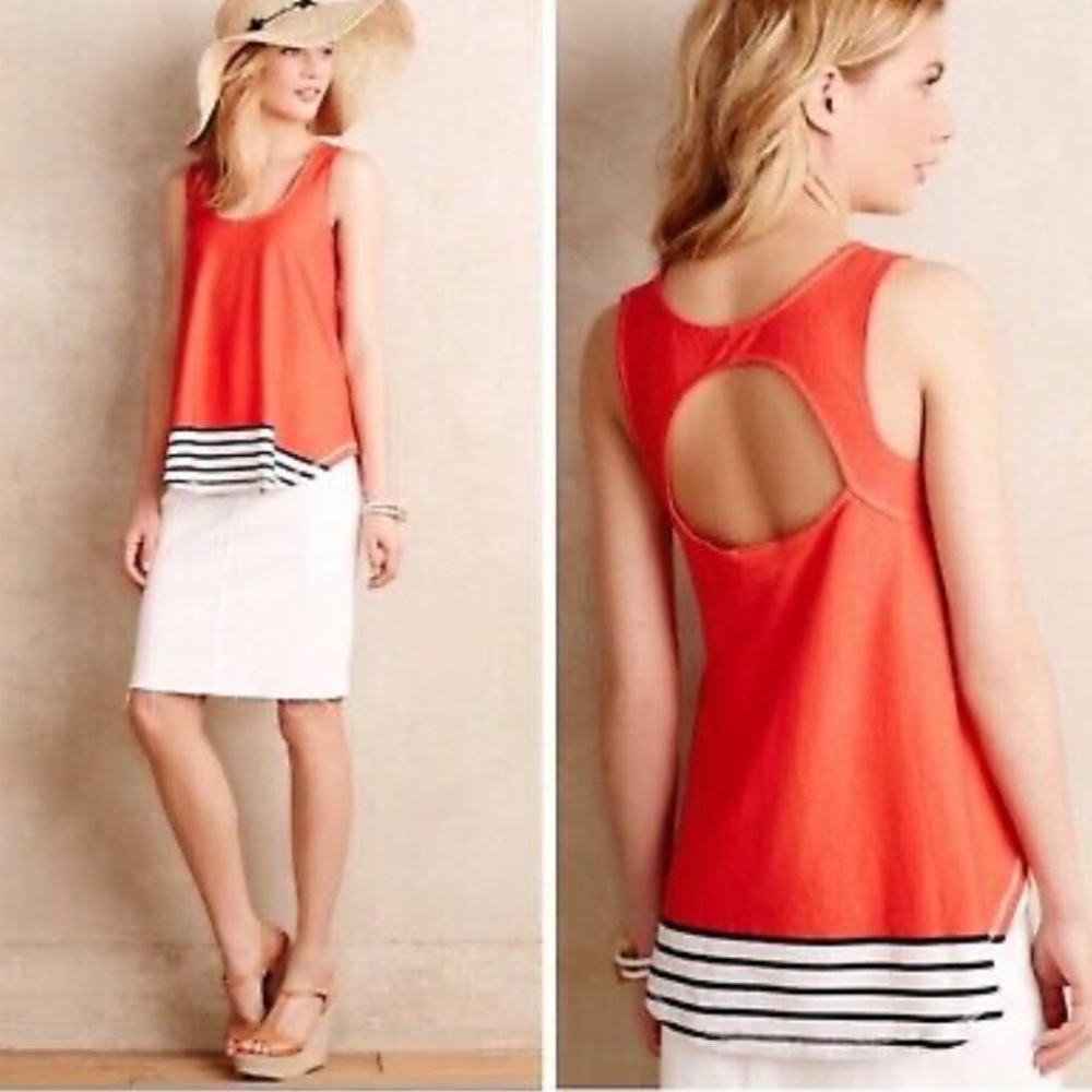 Anthropologie Deletta Razorback Swing Tank Top - Picture 1 of 7